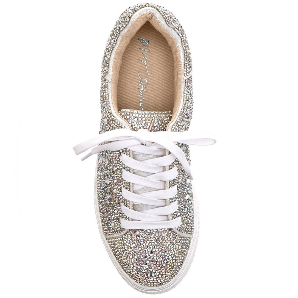Blue by Betsey Johnson Sidny Rhinestone Embellished Platform Lace-Up Sneakers